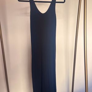 Enza Costa Black Midi Knit Viscose/Silk Blend Dress